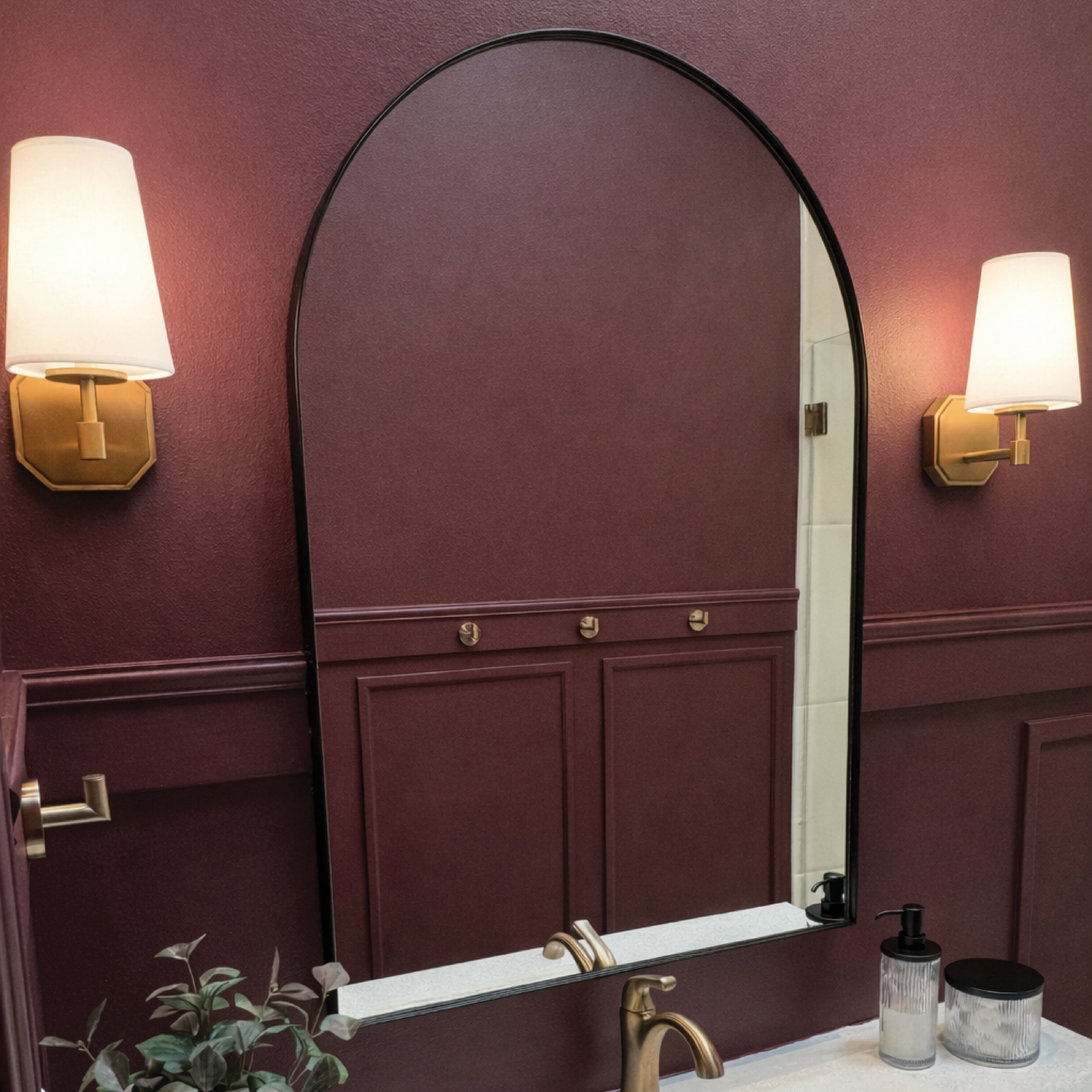 Sleek, modern arch frame mirror FA-2638BLK from Precision Frameworks